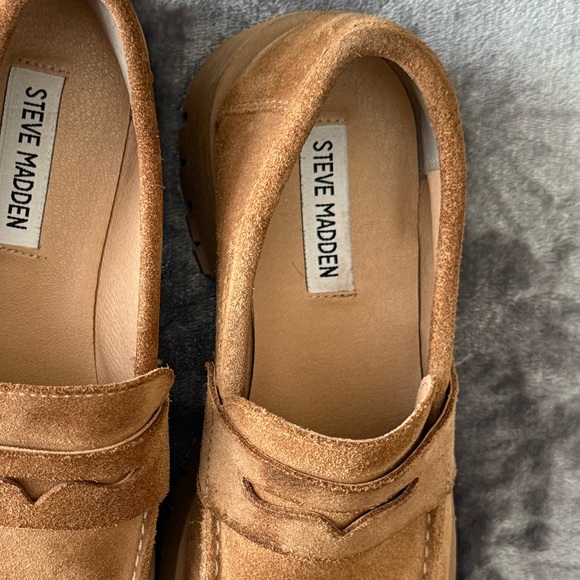 Steve Madden Lolo Penny Loafers Tan Camel Suede size 6.5 - Picture 10 of 10